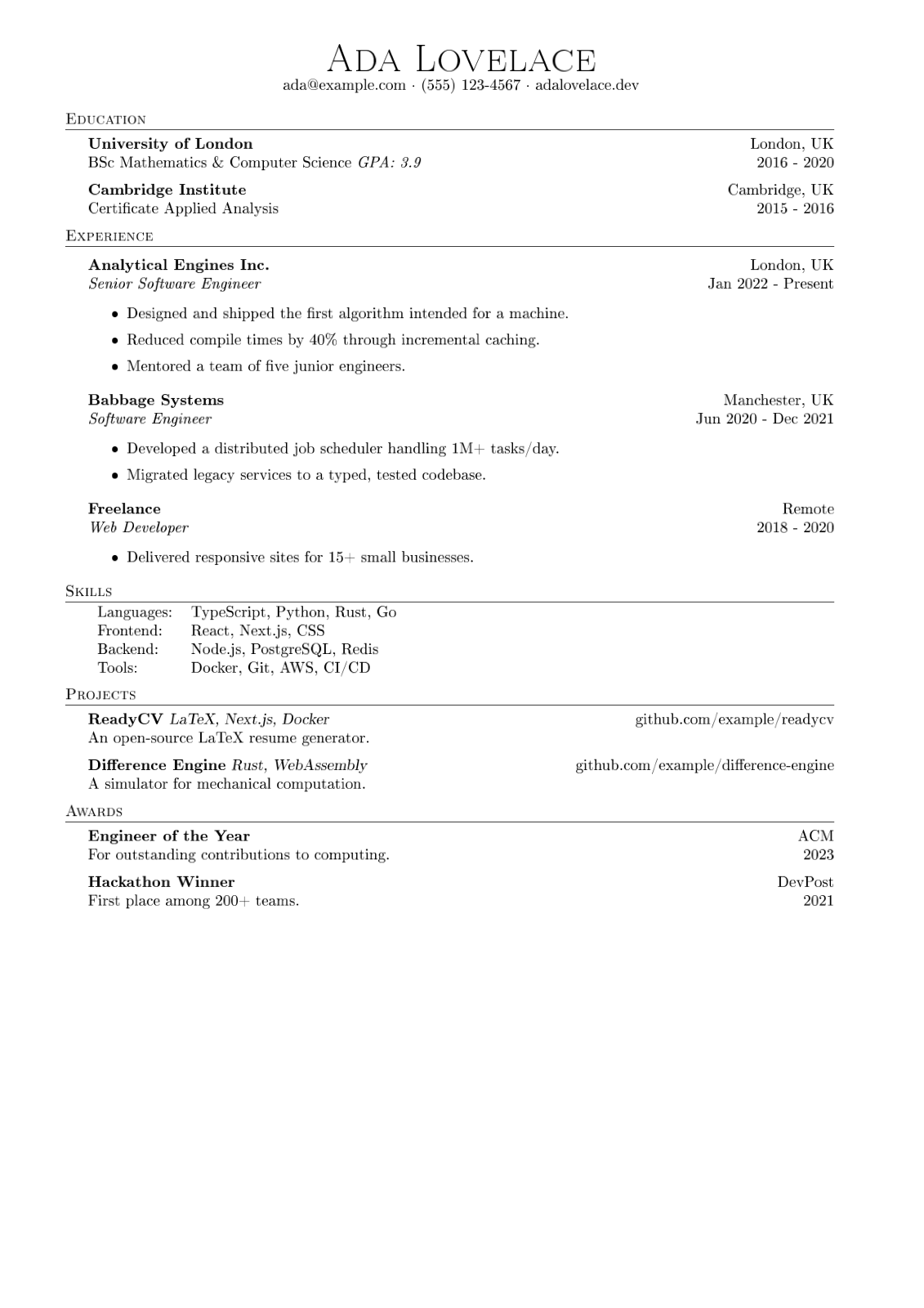 Resume template 1